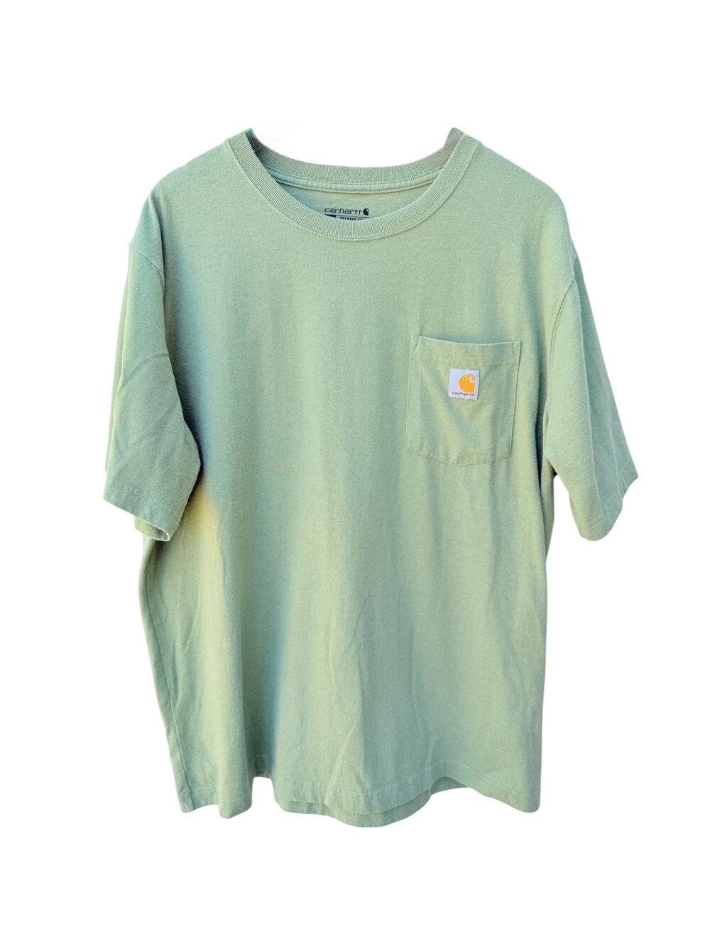 Carhartt Pocket T Shirt Mens XL Green Heavyweight Workwear Logo